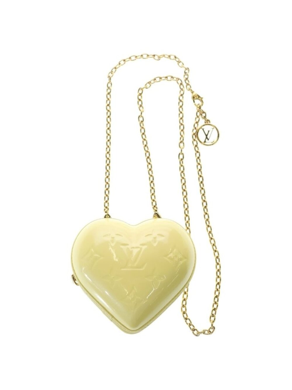 Louis Vuitton Vernis Keep My LV Heart Chain Mini Bag Yellow Gold